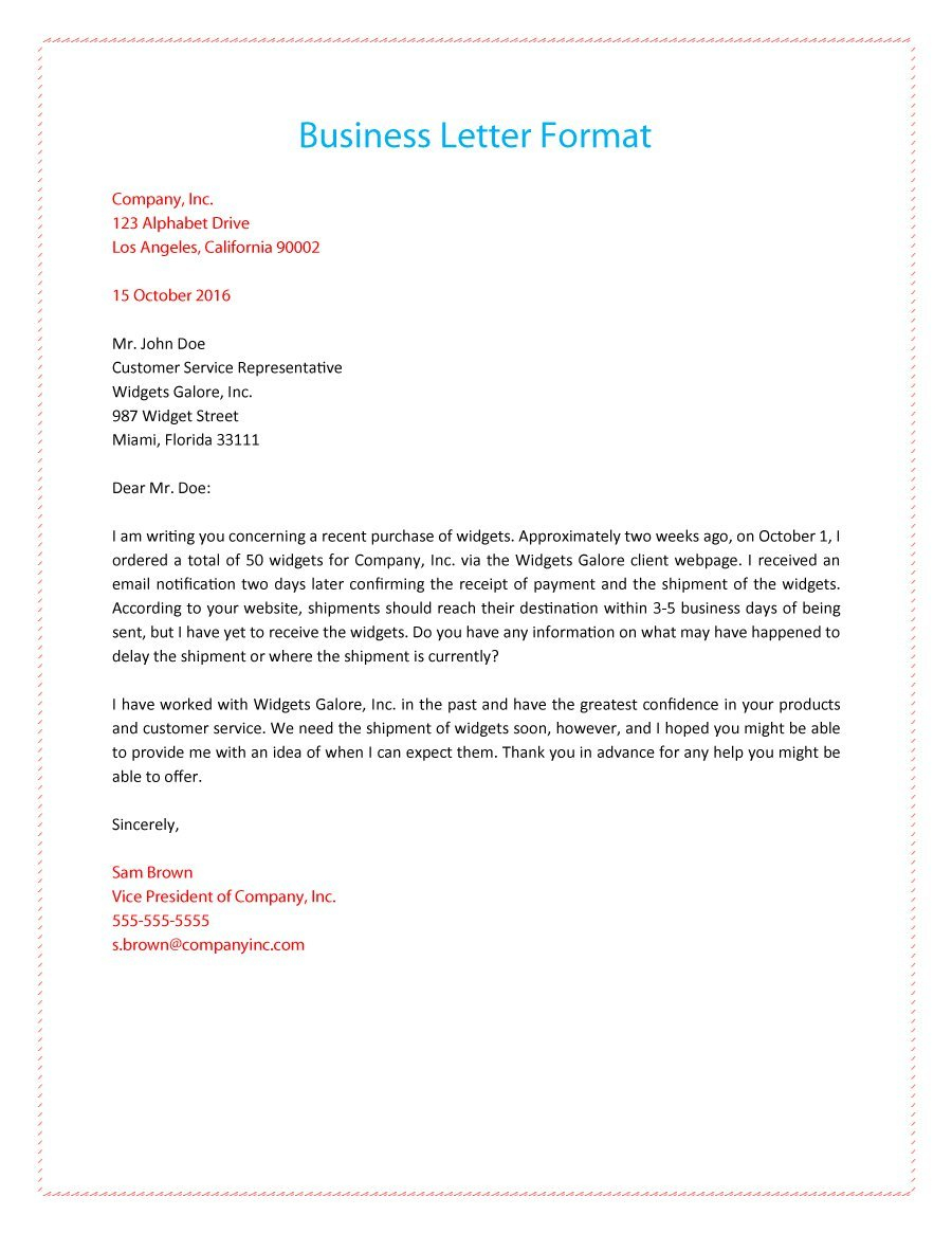 12 Correct Way To Write A Business Letter Radaircars