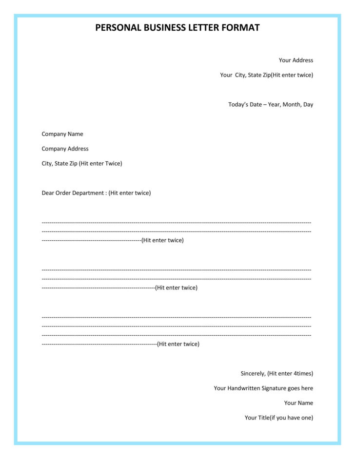 Business Letters Form
