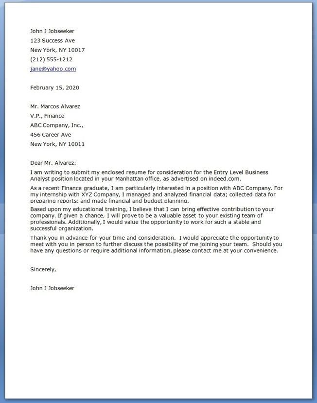  Business Cover Letter Template Of Standard Business 