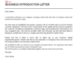 Business Introduction Letters Free Templates PDF WORD