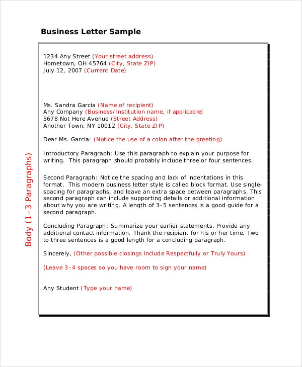 Business Letter Format 10 Free Word PDF Documents 
