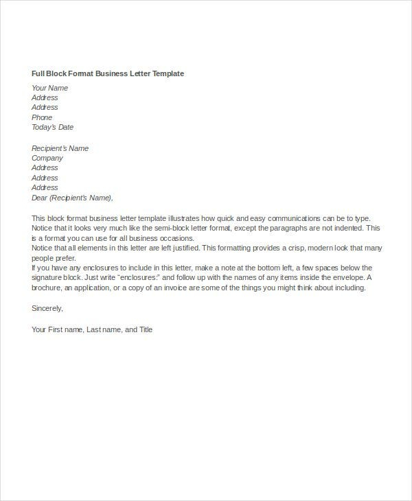 Business Letter Format 15 Free Word PDF Documents 