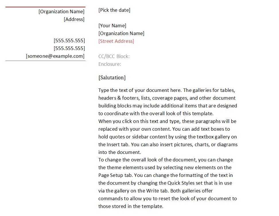 Business Letter Format Template Business Letter Format Word