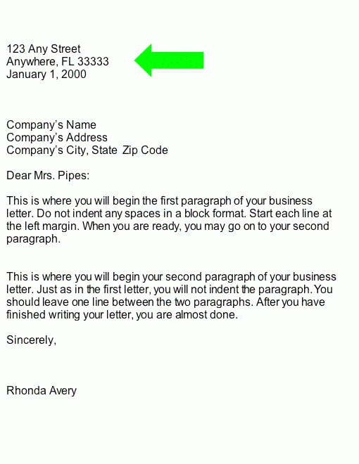 Collection Business Letter Heading Part Of Business Letter 