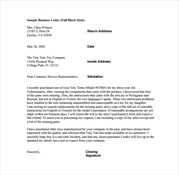 FREE 11 Sample Closing Business Letter Templates In PDF 