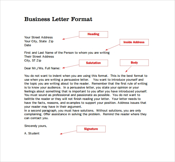 FREE 7 Sample Standard Business Letter Formats In PDF 