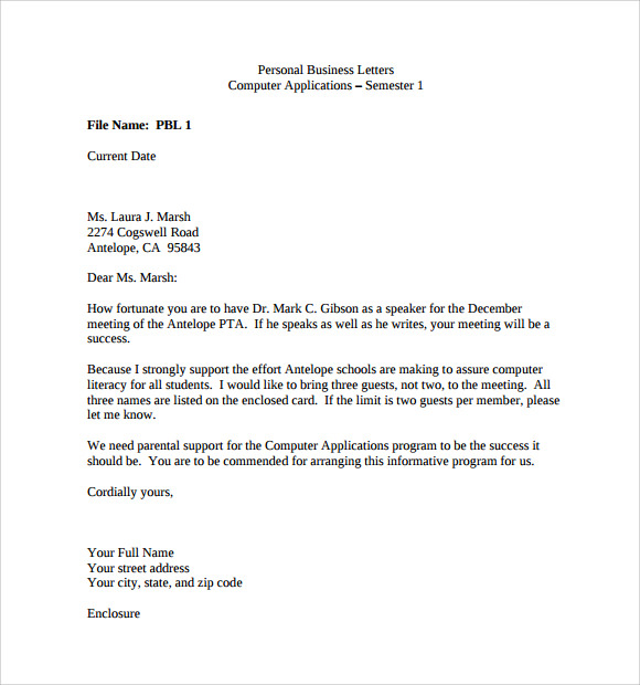 Business Letter Examples PDF