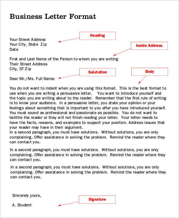 Free Printable Business Letter Template - Business Letter Format