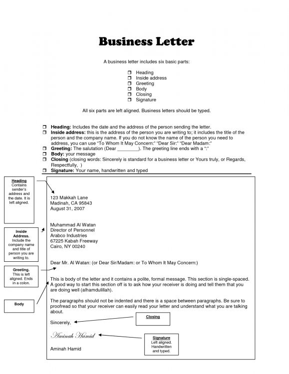 Business Letter Heading - Business Letter Format