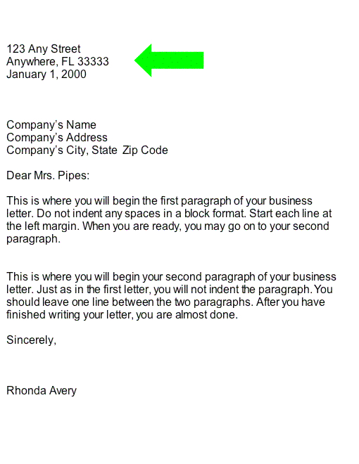 Heading Of A Business Letter Scrumps