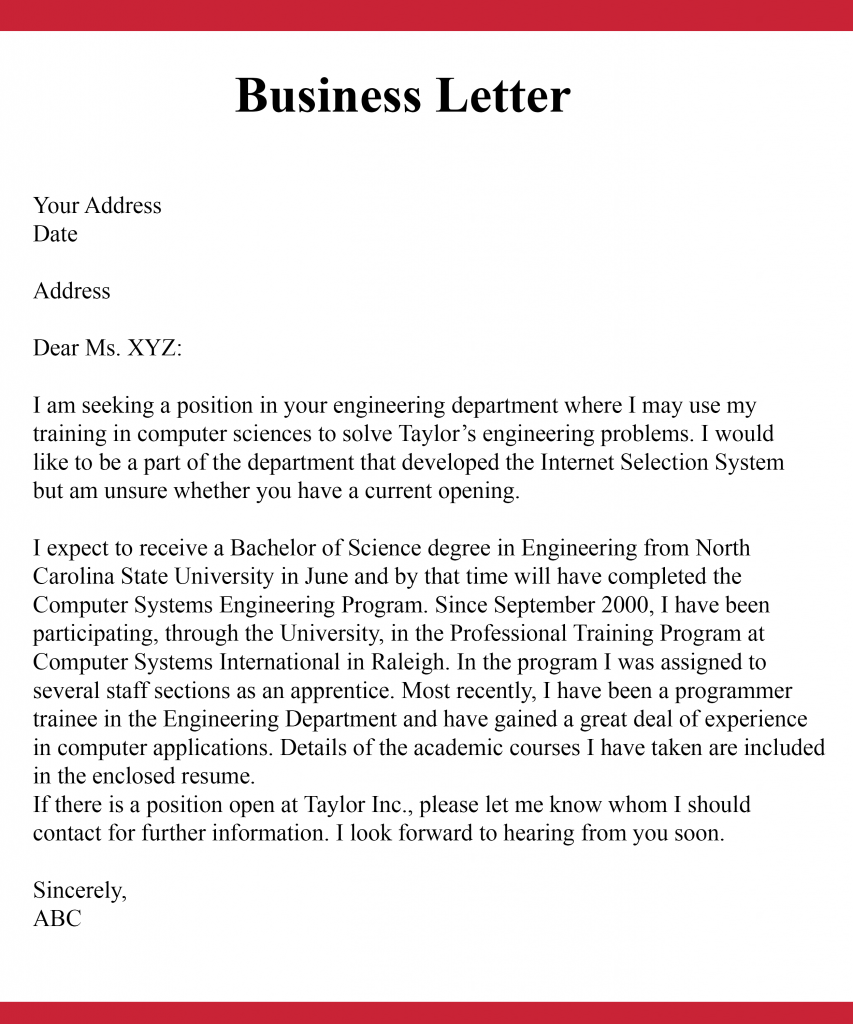 How To Start A Business Letter Business Letter Format