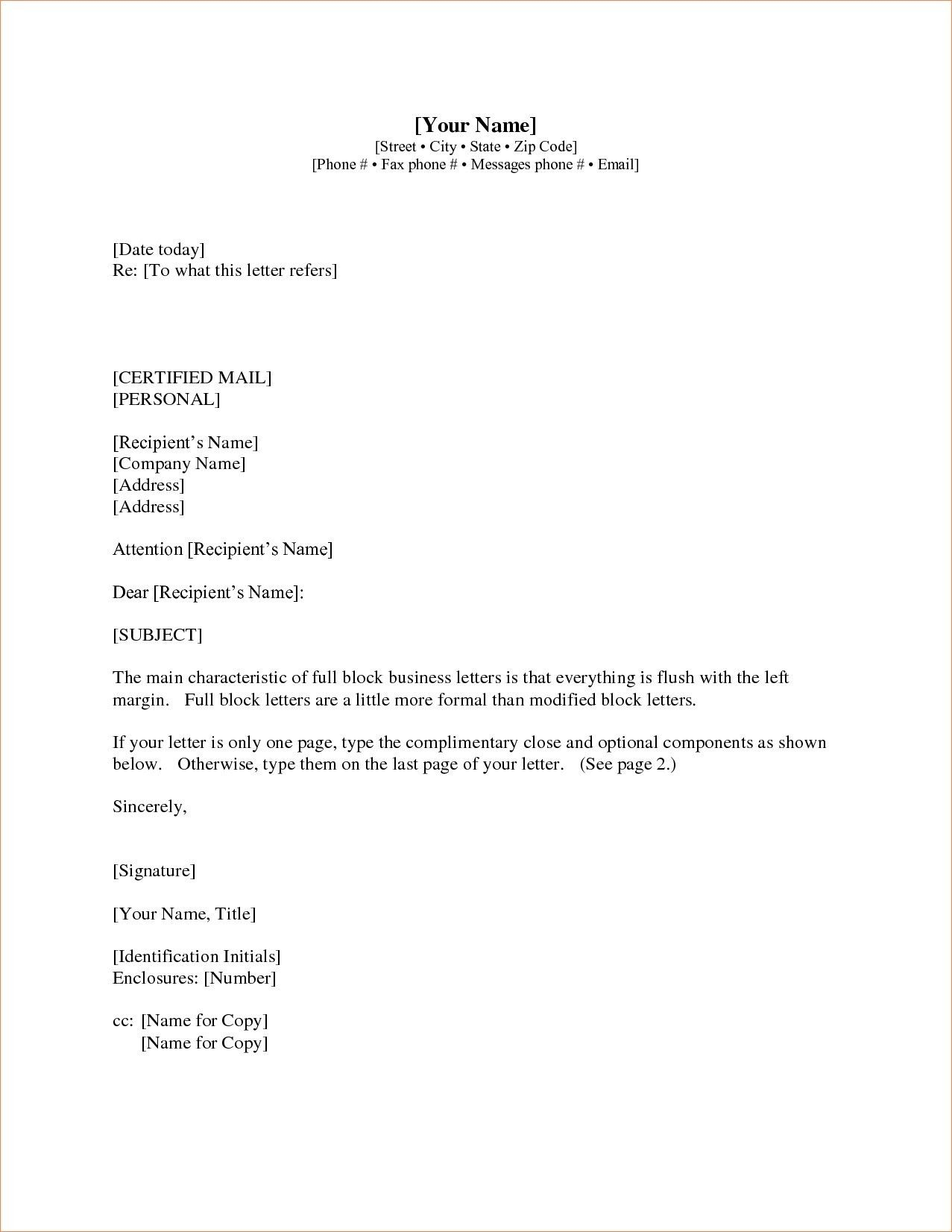 New Format For Business Letter With Enclosure And Cc 