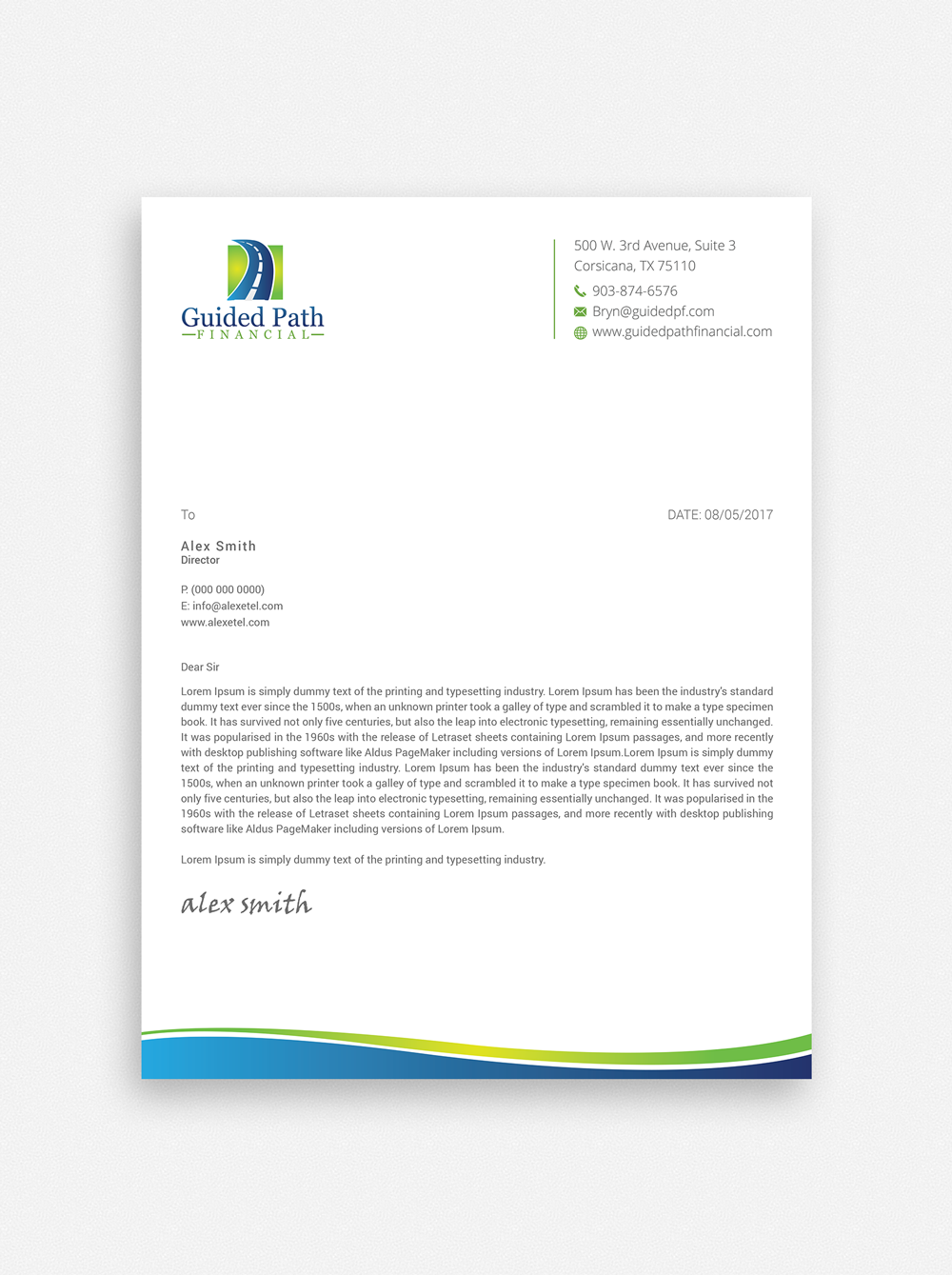 Professional Business Letterhead pdf doc sample formatted