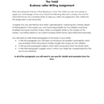 The Veldt Business Letter Assignment