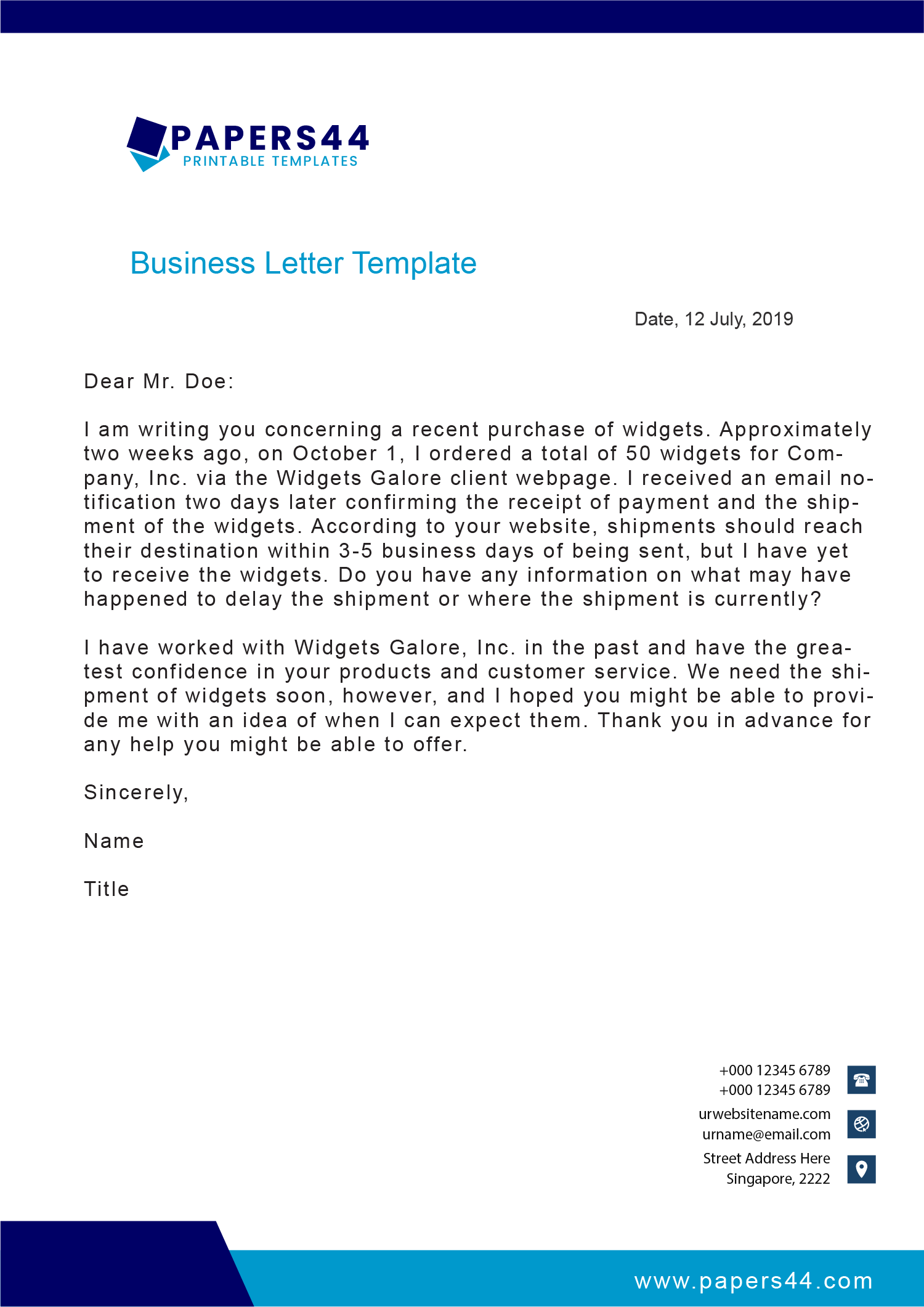 Writing A Business Letter Download PDF Examples