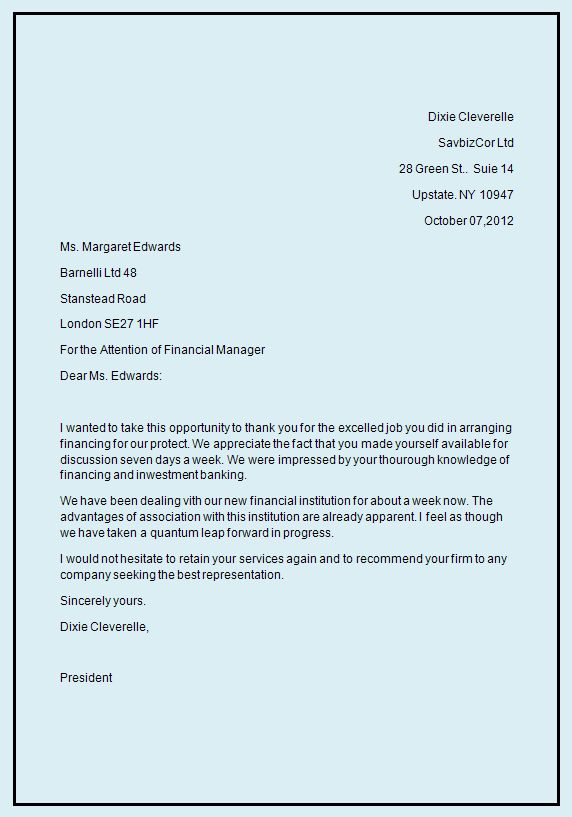 Template For Writing A Business Letter
