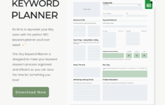 11 Keyword Worksheet Ideas Keywords Etsy Seo Etsy Planner