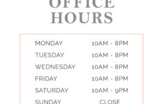22 Printable Business Hours Templates Word PowerPoint PDF