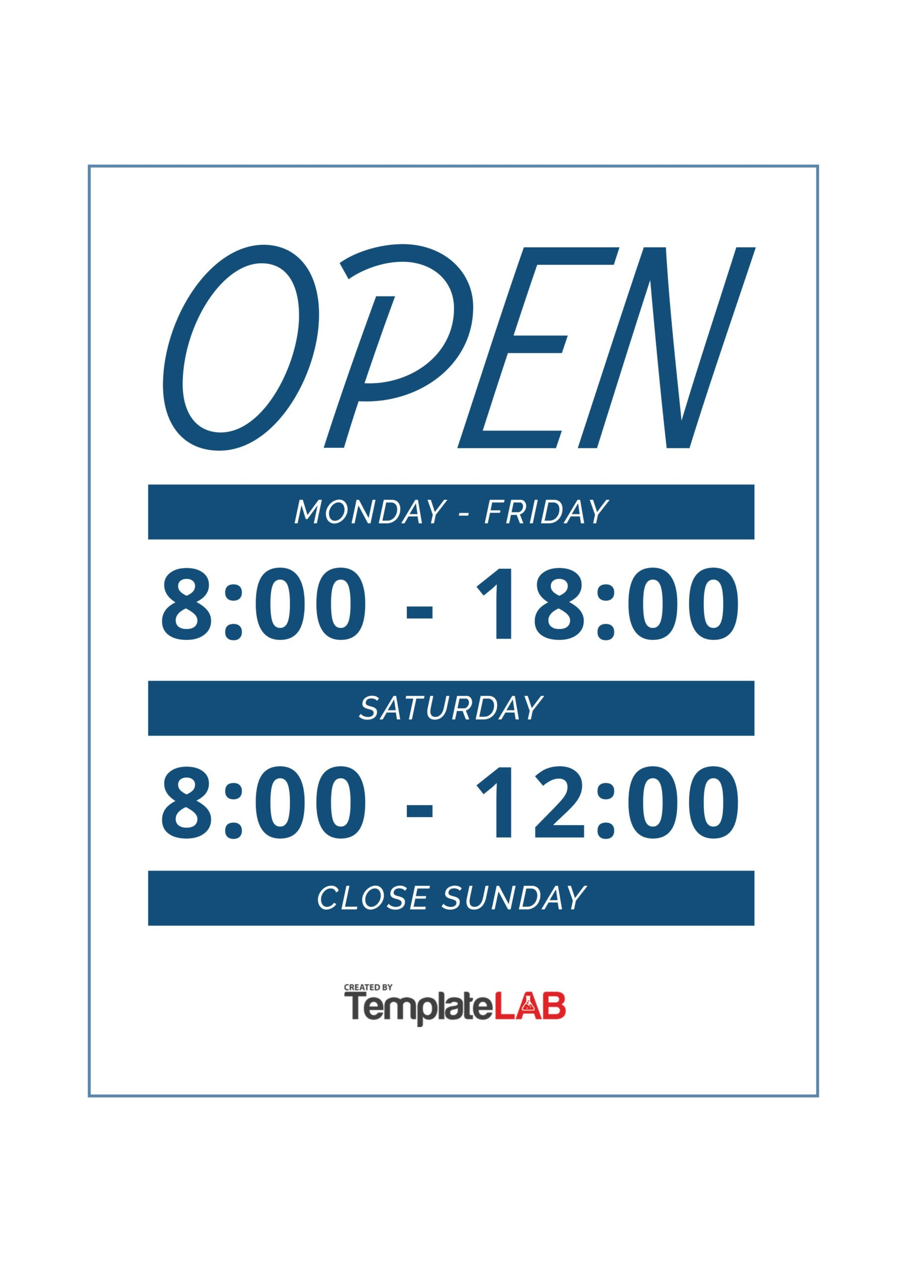 22 Printable Business Hours Templates Word PowerPoint PDF
