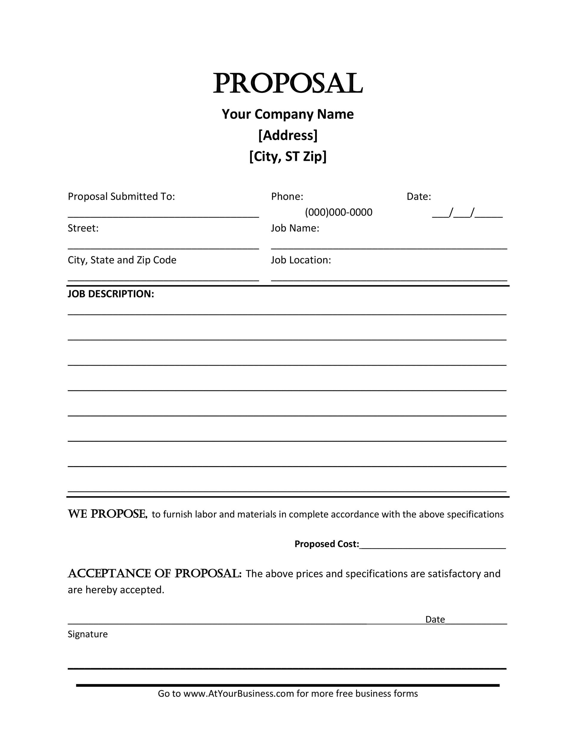 30 Business Proposal Templates Proposal Letter Samples