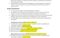 46 Best Business Continuity Plan Templates Word PDF