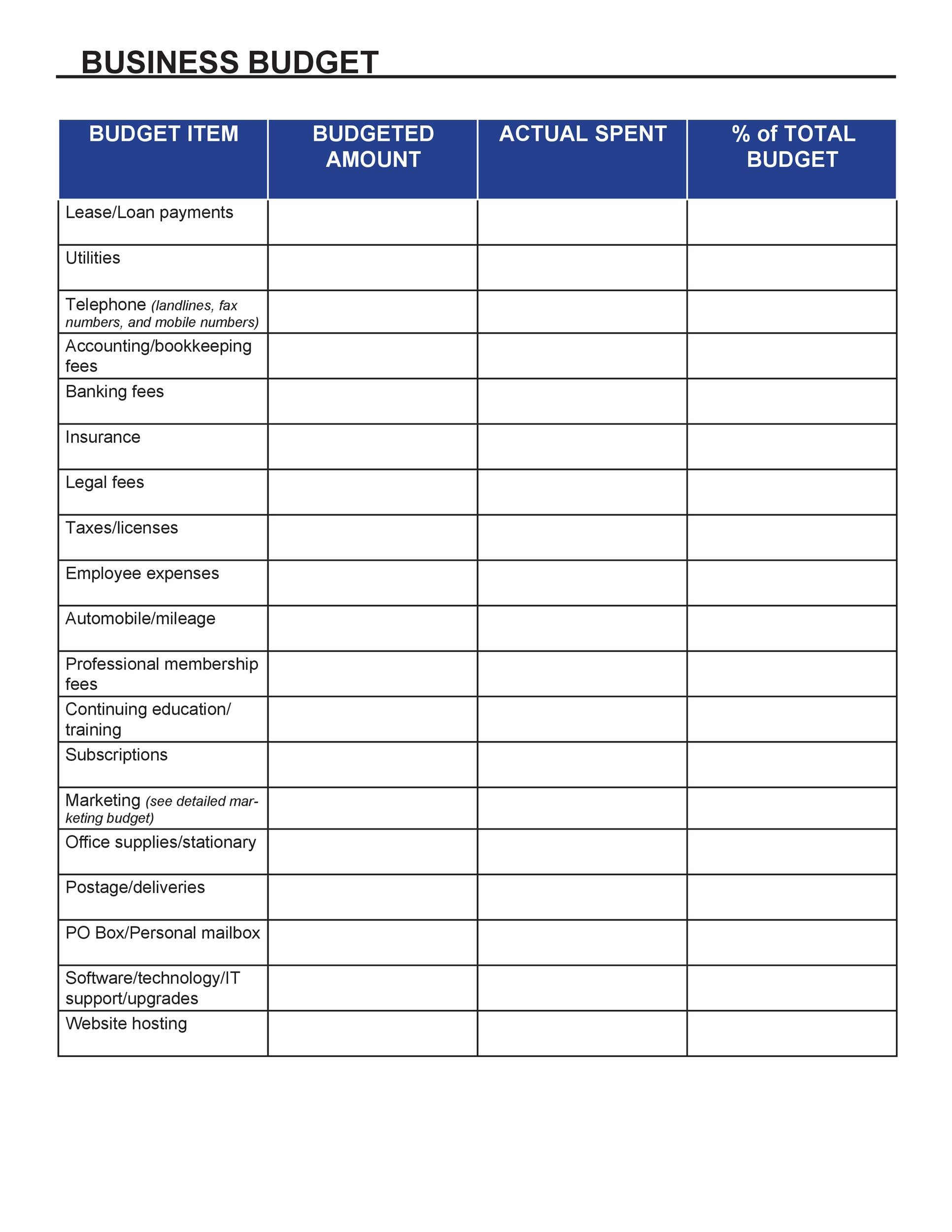 49 Handy Business Budget Templates Excel Google Sheets Word
