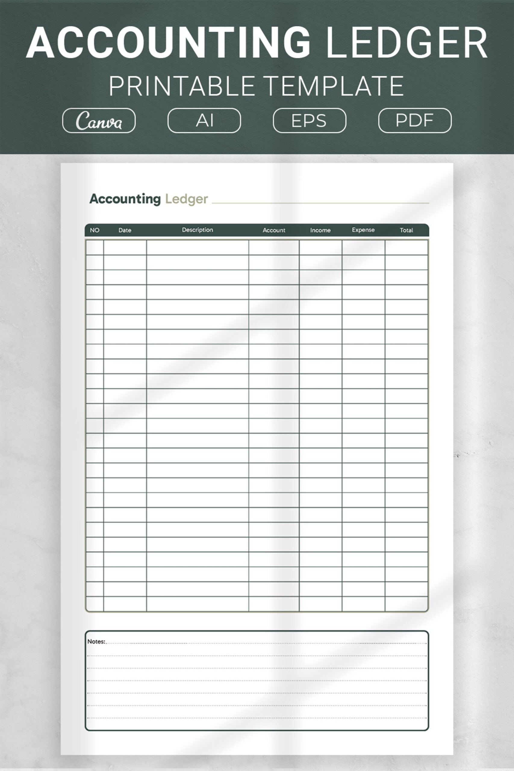 Printable Business Ledger Template