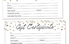 Amazon 25 Gold Dots Blank Gift Certificates For Small Business Clients Or As Luxury Holiday Vouchers Massage Hair Nail Salon Spa DIY Coupon Cards For Birthday Him Her