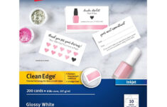 Amazon Avery Clean Edge Printable Business Cards With Sure Feed Technology 2 X 3 5 Glossy White 200 Blank Cards For Inkjet Printers 8859 Business Card Stock Office Products