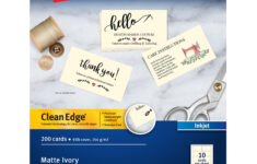 Amazon Avery Clean Edge Printable Business Cards With Sure Feed Technology 2 X 3 5 Ivory 200 Blank Cards For Inkjet Printers 08876 Business Card Stock Office Products