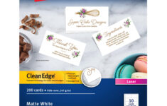 Amazon Avery Clean Edge Printable Business Cards With Sure Feed Technology 2 X 3 5 White 200 Blank Cards For Laser Printers 5871 Business Card Stock Office Products