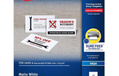 Amazon Avery Printable Business Cards With Sure Feed Technology 2 X 3 5 White 250 Blank Business Cards Inkjet Printer Paper 08371