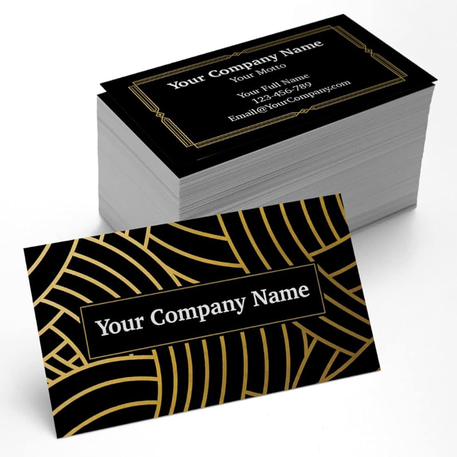 Amazon Custom Gold Foil Printed Business Cards 100 Pack Cheap Personalized Cards 16PT 3 5 X 2 Printed In The USA Premium Front Back Sides Customizable From A Desktop Office Products