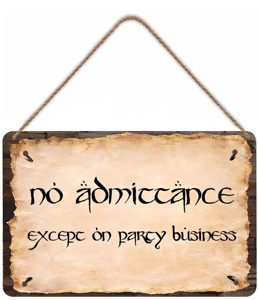 Amazon Flinelife No Admittance Except On Party Business Metal Sign 12x8 Perfect For Fans Home Kitchen