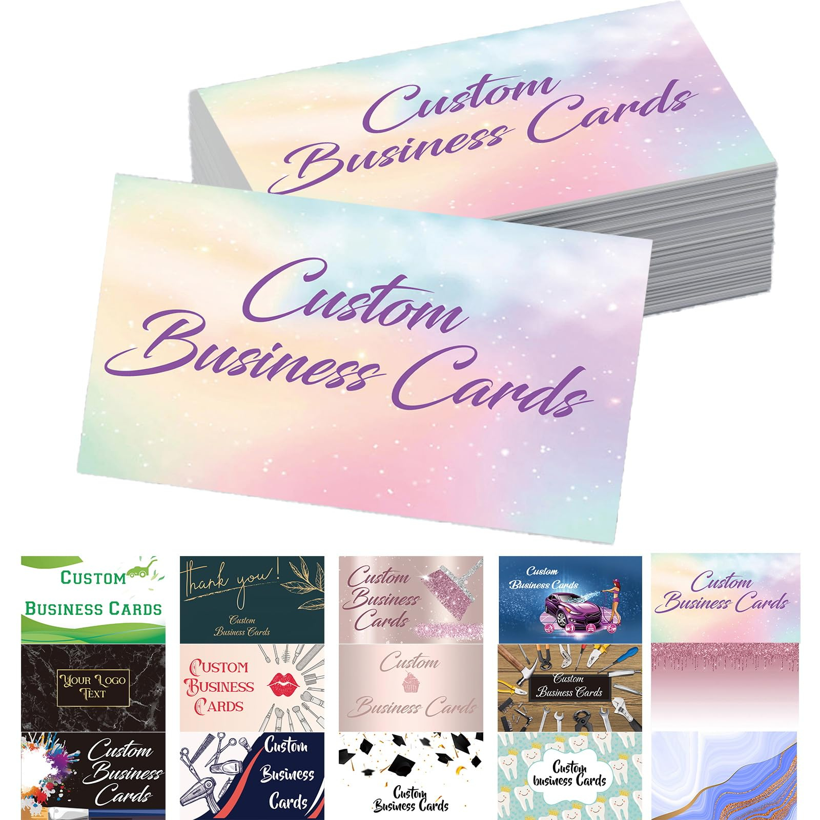 Amazon MilSall 200PCS Custom Business Cards Printable Personalized Business Cards With Logo Name Picture Customized Personal Business Cards Business Supplies For Small Business 3 5 2 Office Products