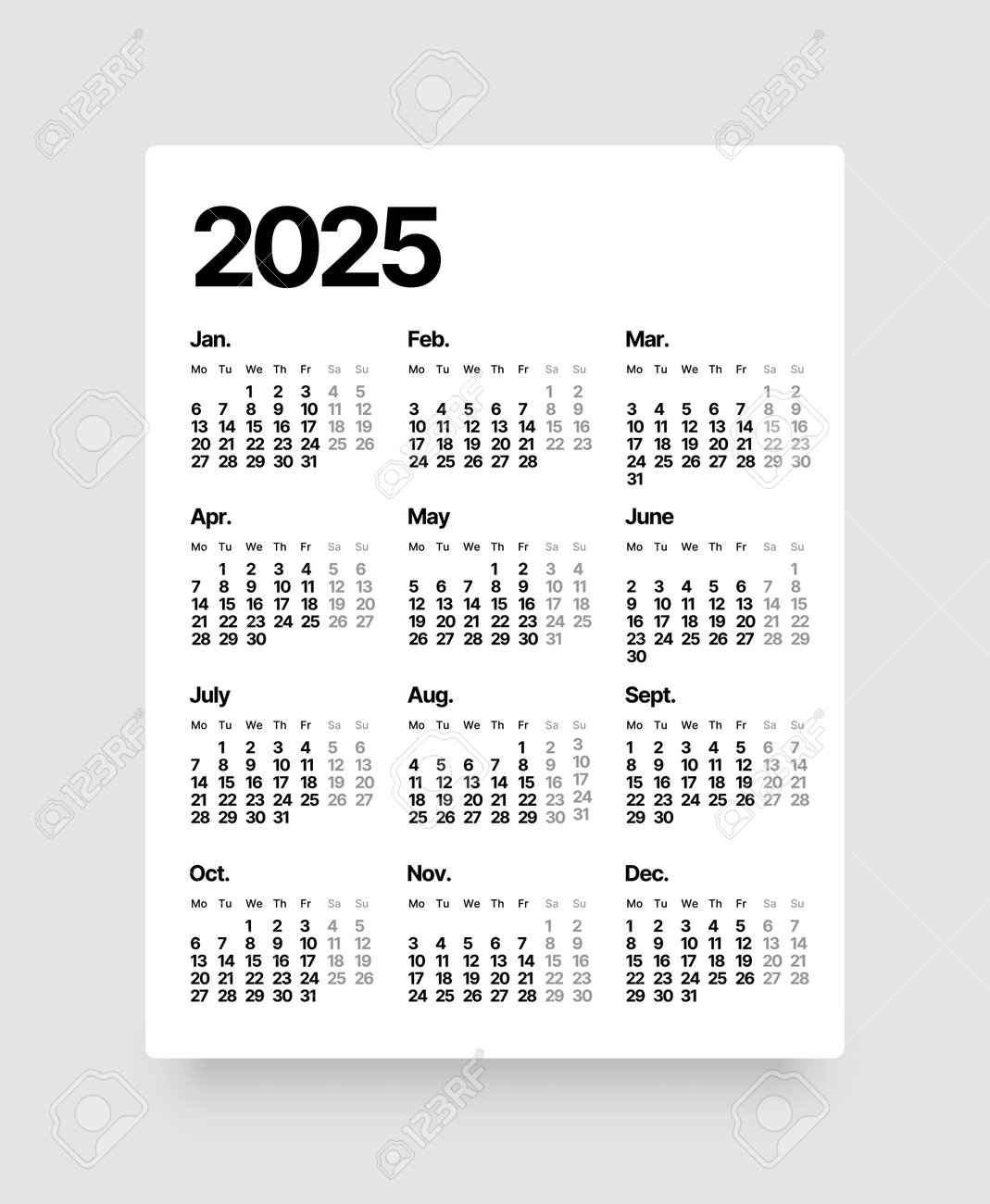 2025 Business Calendar Printable