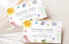 Babysitter Business Cards Playground Summer Play Date Card Printable Babysitter Card Play Date Business Card Keep In Touch Contact Card Etsy