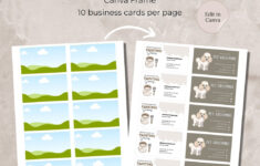 Blank Business Card Canva Frame Template Multiple Business Cards
