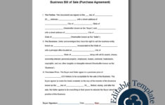Business Bill Of Sale Form MS Word Google Doc Printable Editable Instant Download Etsy