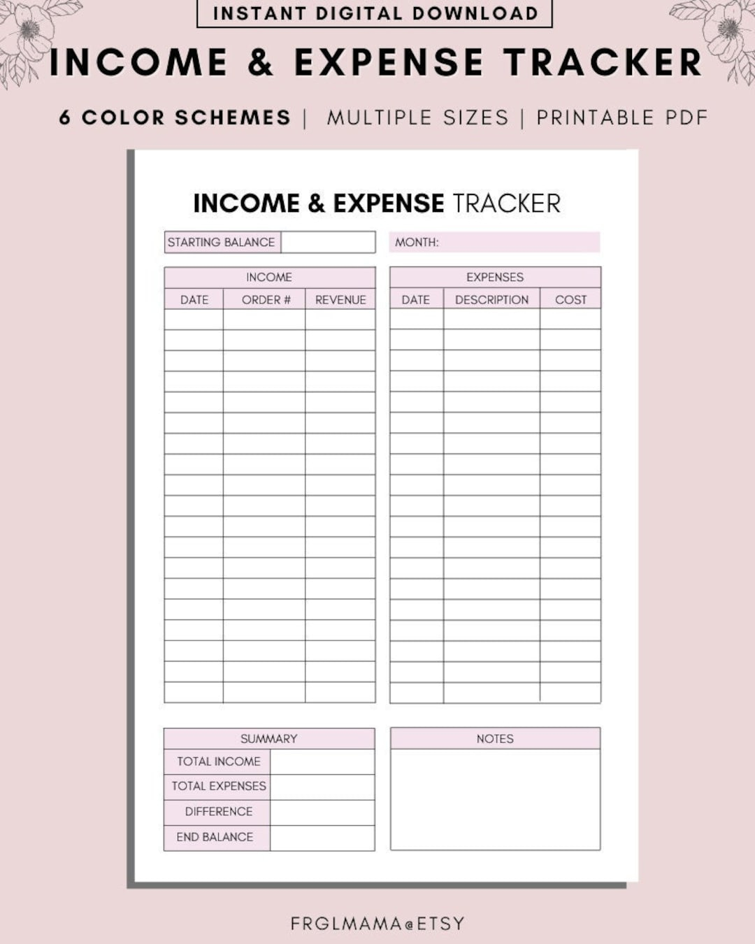 Business Expense Tracker Printable