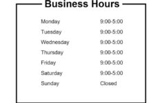 Business Hours Sign hours Of Operation Sign Customize And Printable Template microsoft Word DOC Digital Download Etsy