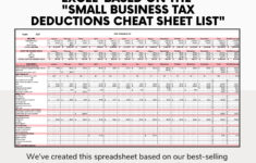 Business Tax Deductions Cheat Sheet Excel In PINK Tax Write Offs List Side Hustle Tax Deductions Tax Tips Small Business Etsy