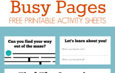 Busy Pages Free Activity Sheets No Time For Flash Cards