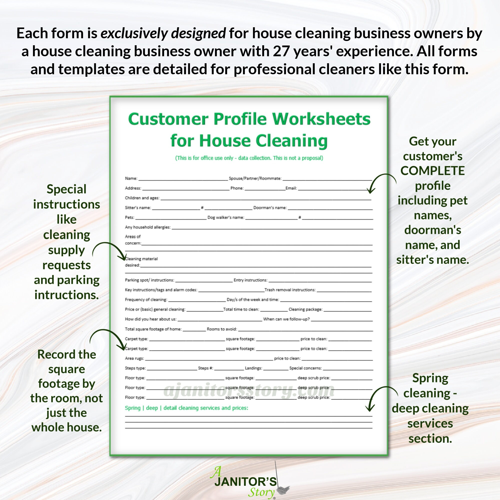 Cleaning Business Forms EDITABLE Professional Housecleaning Printables MS Word Doc Canva Template Residential Cleaning PDF Downloads Etsy