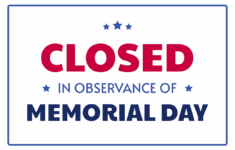 Closed In Observance Of Memorial Day Template Square Signs