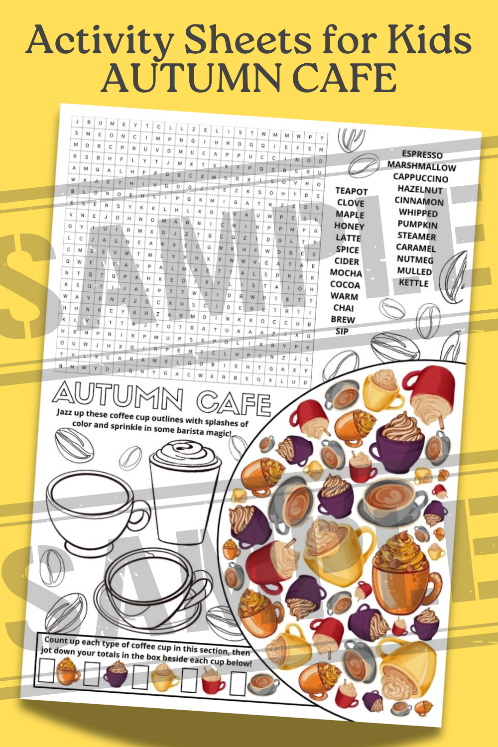 Coffee Shop Activity Worksheets Teaching Resources