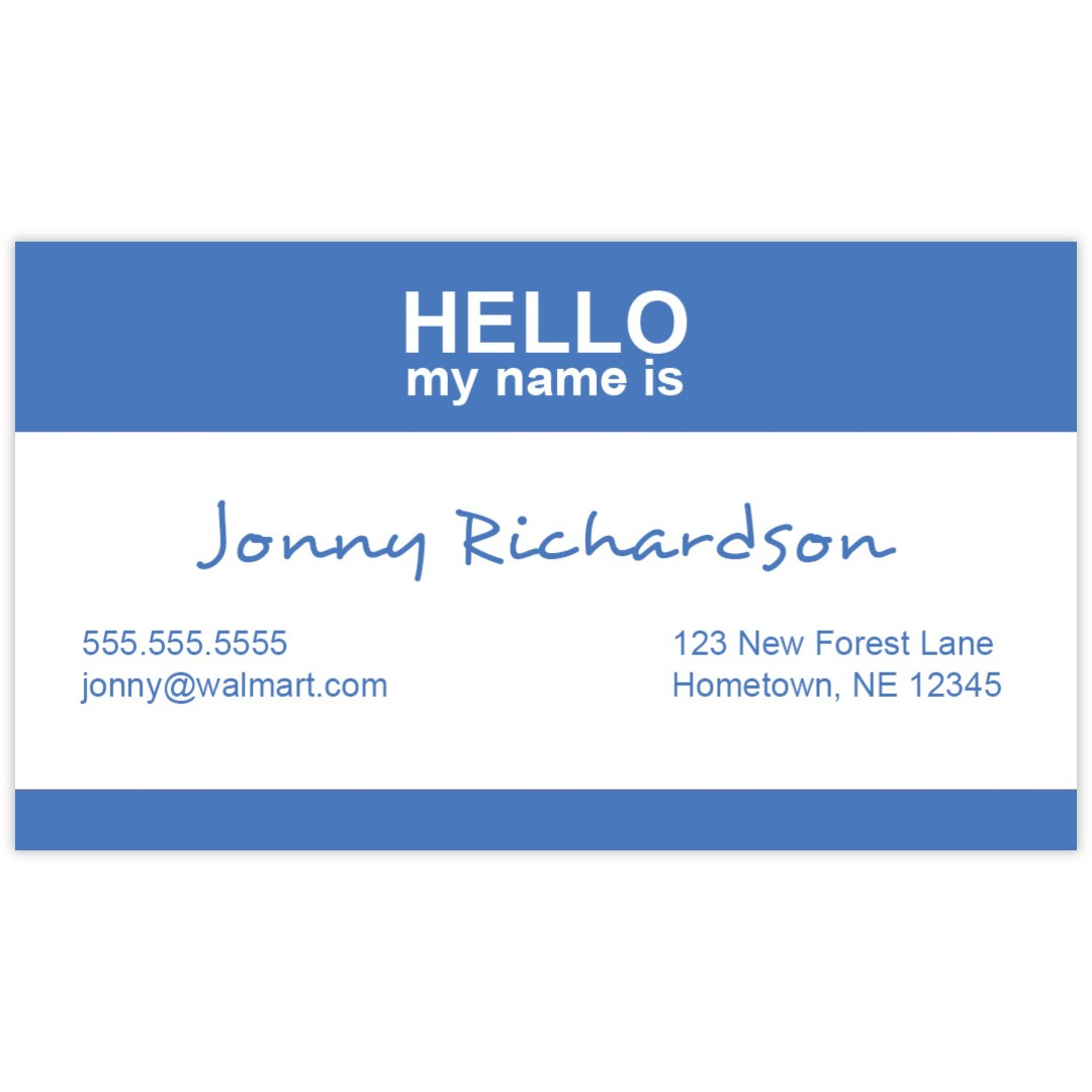 Design Print Custom Business Cards Online Name Tag Blue Walmart Photo