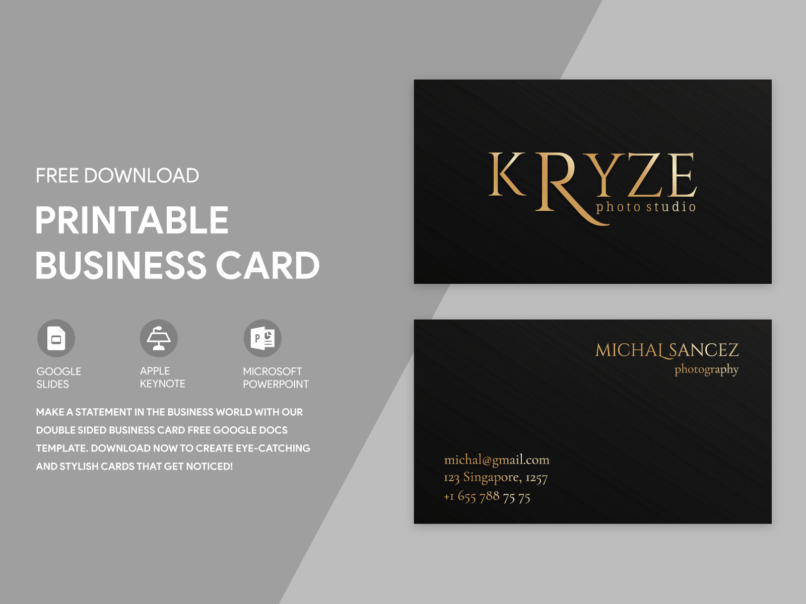Printable Business Card Template Google Docs