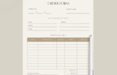 Editable Order Form Business Form Small Business Order Form
