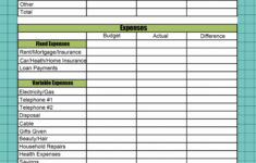 Example Of Monthly Business Expenses Excel Spreadsheets Guglfinda